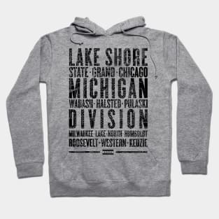 Chicago Illinois Minimalist Streets Map Hoodie